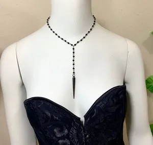 Spike Rosary Chocker Punk Goth Necklace New TBM thumbnail 1