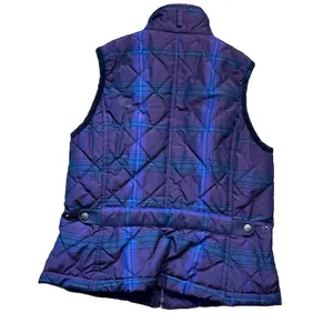 Lauren Ralph Lauren Plaid Puffer‎ Vest Purple Size Medium Zip Flaws See Photo thumbnail 7