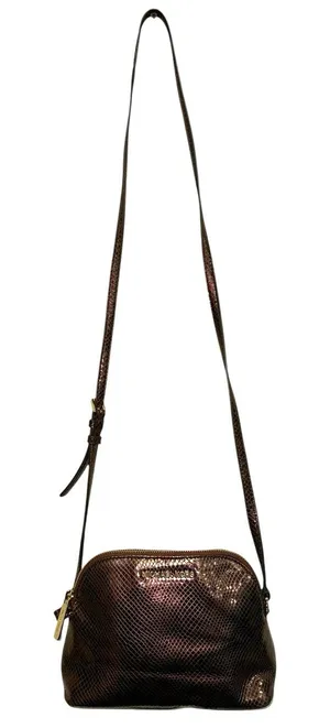 Michael‎ Kors Adele Dome Embossed Leather Crossbody Bag in Merlot Color thumbnail 1