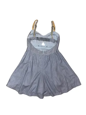 Esley Light Blue Sundress with Yellow Straps and Front Cutout thumbnail 3