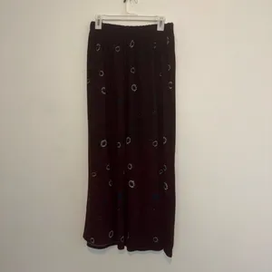 Purple Blue & White Soft & Stretchy Floral Maxi Skirt thumbnail 3