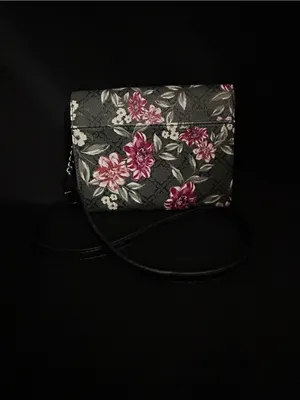 Nine West Black Floral Crossbody with Pink and Cream Blooms thumbnail 7