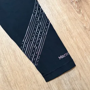 Marmot | Women's Black‎ Gray Athletic Workout Capri Cropped Leggings, Size L thumbnail 3