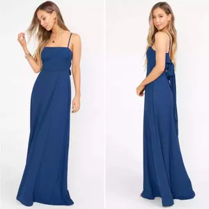 Show Me Your Mumu‎ Lauren Tie Maxi Dress Navy Women's Large NEW $188 thumbnail 3
