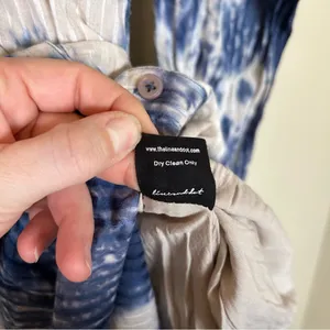 Line & Dot Women's Long Sleeve Maxi Dress Tie dye Small‎ Blue White thumbnail 7
