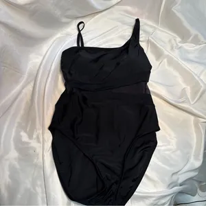 BLEU ride Beatty black modern swimsuit, one piece built-in cups NWOT thumbnail 1