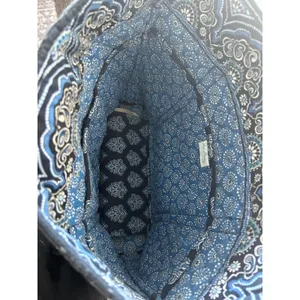 Vera Bradley Tote Bag Womens Large Blue Night and Day Quilted Cotton Excellent thumbnail 11