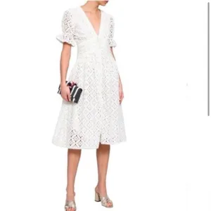 Anthropologie Love The Label Cream‎ Eyelet Button Down Dress Size Xsmall thumbnail 2