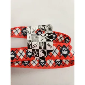 45"‎ Red & White Argyle Skulls Punk Shoelaces Fat Laces Retro 80s Sneakers Shoe thumbnail 2