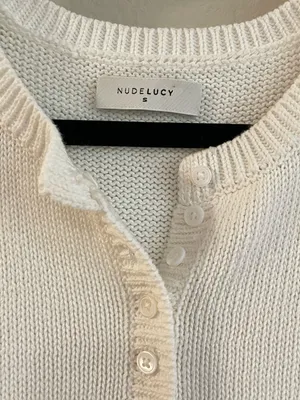 NUDE LUCY Marie Sleeveless Henley Knit Top Size Small thumbnail 4