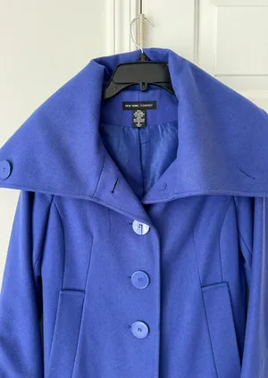 New York & Company Wool Blend Turtleneck/ Flap Collar Trench Style Coat, Size 6 thumbnail 6