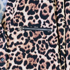 Blue Mood Large Animal Print Button Front Top w/Tabbed Sleeves & Decor Z thumbnail 5