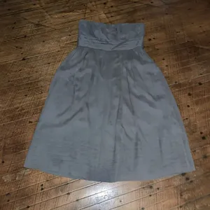 J Crew silk gray strapless semi formal layered mini dress thumbnail 2