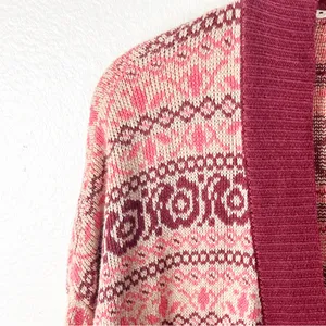 MATILDA JANE Harmony Fair Isle Open Front Pockets Cardigan Size Small Rustic thumbnail 5