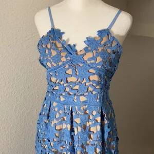Women’s Lightweight Blue Summer Dress with Spaghetti Straps Size S NWT thumbnail 2