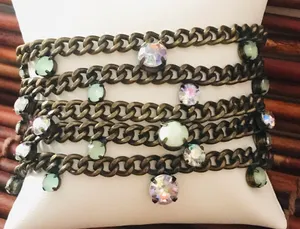 Chico’s Bracelet Brass Tone Rhinestones NWT thumbnail 1