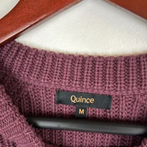 Quince Plum Knit sustainable, organic cotton Sweater Sz M thumbnail 4