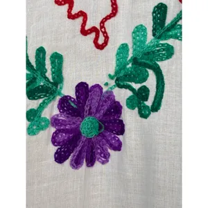 Embroidered Cotton Top White Floral Crochet Lace Boho Peasant Hippie Festival thumbnail 8