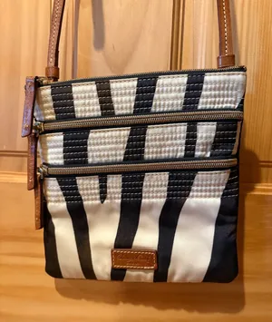 Dooney & Bourke Zebra Print Triple Zip Crossbody Bag thumbnail 1