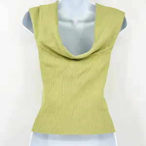 Na-Kd Womens Basic Summer Crisscross‎ Rib Knitted Off Shoulder Top Size M Green thumbnail 7