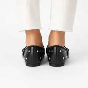 Scoop Womens Mary Jane Flats Size 8 Black Studded Memory Foam Ballet Shoes thumbnail 5