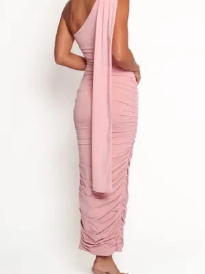 Petal & Pup Reia One Shoulder Body Con Dress w/ Ruched Sides, Draping Scarf- NWT thumbnail 2