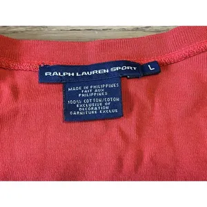 Ralph Lauren Sport Size Large V Neck‎ Red Cotton Sweater Preppy Staple Designer thumbnail 3