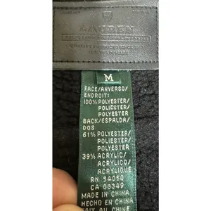 Y2K Ralph Lauren Womens Faux Suede Vest Black M Fleece Lined‎ Zip Front Pockets thumbnail 3