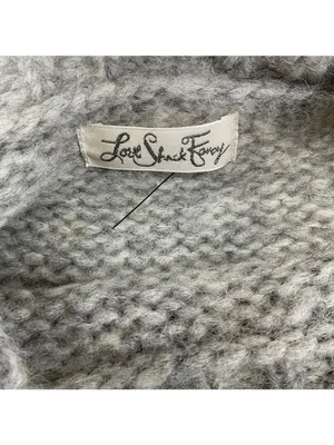 LoveShackFancy Atlas Grey Fringe Sweater Alpaca Size Small thumbnail 3