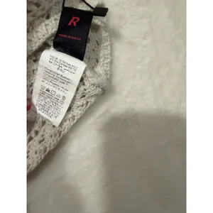 Romwe Crochet Halter Top Cream Boho Knit Lace Up Back Crop Top XS‎ thumbnail 4