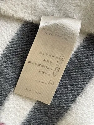 Burberry Cream Plaid Cashmere Scarf with Black and Burgundy Stripes thumbnail 10