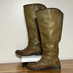 Madden Girl Knee High Campuswc‎ Riding Boots Tan Women's Size 7.5M thumbnail 3