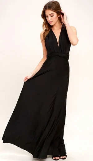 Lulus Convertible Black Maxi Dress thumbnail 1