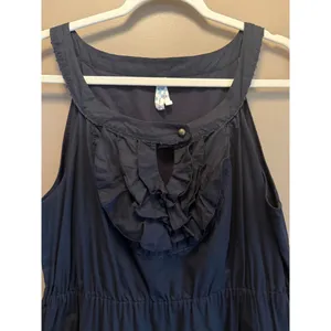 Maeve Anthropologie Black‎ Tiered Ruffle Cotton Mini Dress Sleeveless Size 12 thumbnail 2