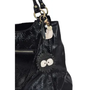 Charles David Hobo Bag Womens Large Black Patent Leather EUC Gold Hardware‎ thumbnail 3