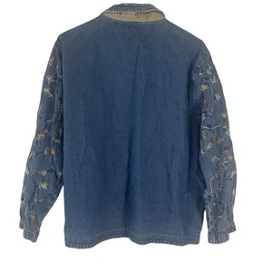 Jane‎ Ashley Vintage 90s Women's Size Large Embroidered Denim Shacket Button Up thumbnail 6