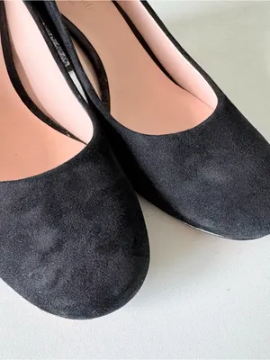 Kate Spade Black Suede Pumps Sparkling silver glitter Block Heel Womens Size 7.5 thumbnail 3