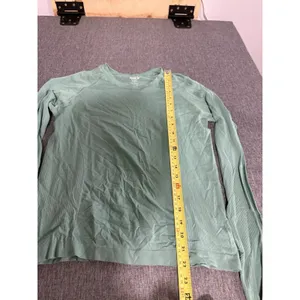 Old Navy Active Women's Teal Seamless Long Sleeve Cropped Athletic Top Sz L thumbnail 3