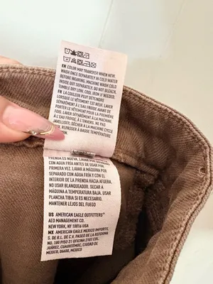 American Eagle Super High Rise Baggy Wide Leg Jeans Brown Size 2 Stretch thumbnail 9