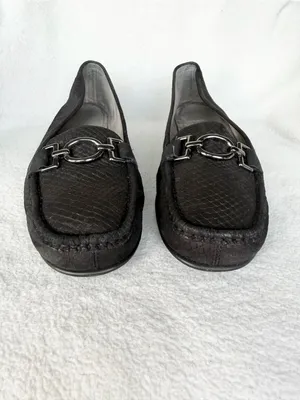 Aerosoles Women's Black Faux Leather Slip-On Loafer Flats 9.5 Square Toe thumbnail 4