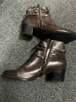 Regarde Le Ciel Women’s Brown Leather Ankle Boots with Buckle Strap thumbnail 5