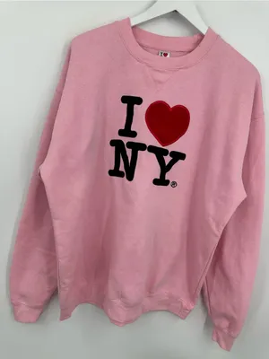American Vintage Vintage Y2K I Love New York Pink Sweatshirt Size XL Streetwear Baggy thumbnail 3