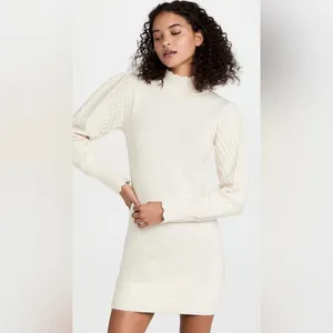Steve Madden White Long Sleeve Sweater Dress thumbnail 2