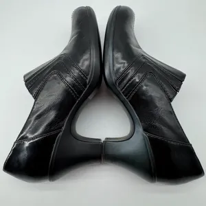 Clarks Chiffon‎ Petal Pumps 6.5M Black Slip On Stitched Heel Comfort Teacher thumbnail 9