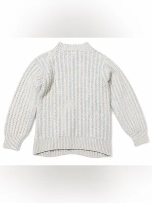 Lineamaglia Italy Women Blue White Sweater Cable Knit Small thumbnail 2