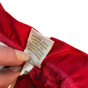 Victorias Secret Red Lace Teddy Ruffled Satin Trim Spaghetti Straps gold label thumbnail 4