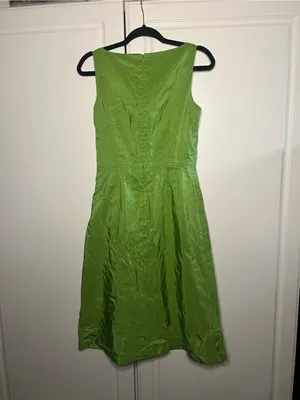 Vintage Y2K J.Crew 100% Silk Chartreuse Green Dress thumbnail 11