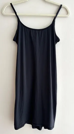 SKIMS Fits Everybody Slip Dress, Black/Onyx, Athleisure Mini, Size Large thumbnail 1