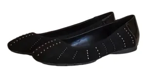 Donald Pliner Darren Black Suede Studded Flats Slip On Shoe Size‎ 7 EUC thumbnail 1
