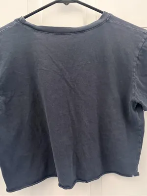 Cropped NEW YORK Graphic Tee in Faded Navy thumbnail 4